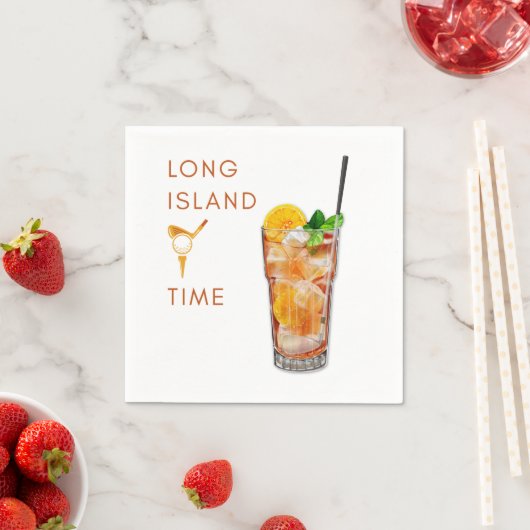 Long Island Tee Time Cocktail Napkin Serviette (Beispiel)