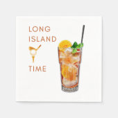 Long Island Tee Time Cocktail Napkin Serviette (Vorderseite)