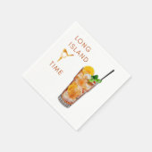 Long Island Tee Time Cocktail Napkin Serviette (Ecke)