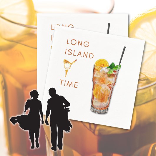 Long Island Tee Time Cocktail Napkin Serviette