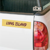 Long Island Text Base Design auf gelbem Hintergrun Autoaufkleber (Auf Lkw)