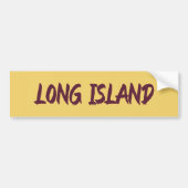 Long Island Text Base Design auf gelbem Hintergrun Autoaufkleber (Vorne)