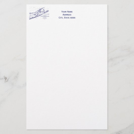 Long Island The Hamptons Map Briefpapier (Vorderseite)