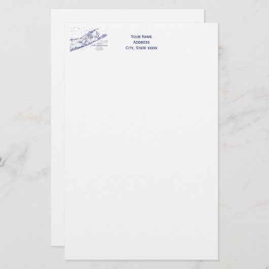 Long Island The Hamptons Map Briefpapier (Vorne/Hinten)