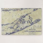 Long Island The Hamptons Map Distressed Puzzle (Horizontal)