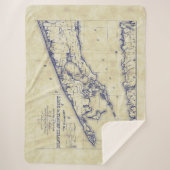 Long Island The Hamptons Map Distressed Sherpadecke (Vorderseite)