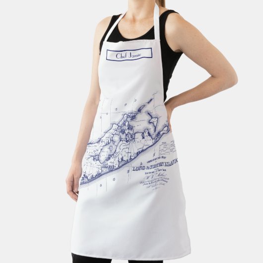 Long Island The Hamptons Map Navy Blue Schürze (InSitu)