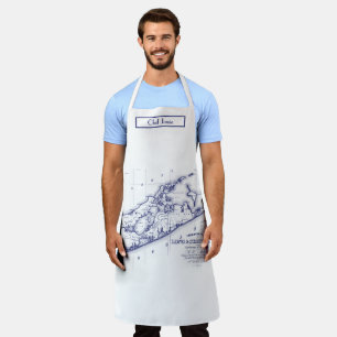 Long Island The Hamptons Map Navy Blue Schürze