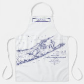 Long Island The Hamptons Map Navy Blue Schürze (Vorderseite)