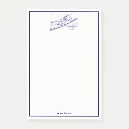 Long Island The Hamptons Map Post-it Klebezettel (Vorderseite)