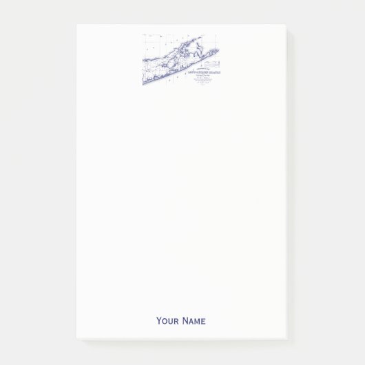 Long Island The Hamptons Map Post-it Klebezettel (Vorderseite)