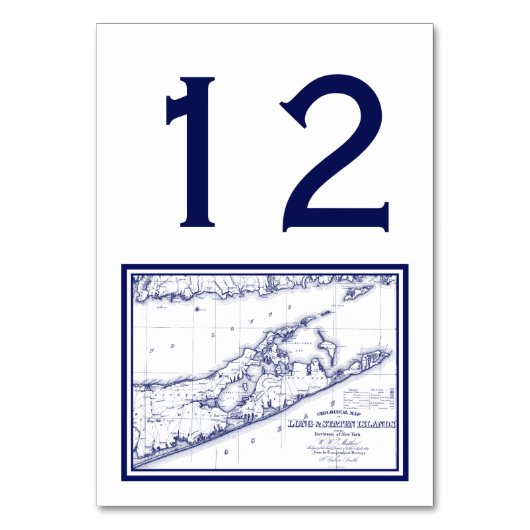 Long Island The Hamptons Map Tischnummer (Vorderseite)
