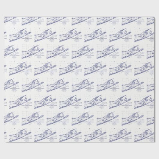 Long Island The Hamptons Map VC 2 Geschenkpapier (Flach)