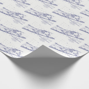 Long Island The Hamptons Map VC 2 Geschenkpapier