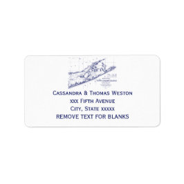 Long Island The Hamptons Map VC Adressaufkleber