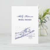 Long Island The Hamptons Map VC Brautparty Einladung (Stehend Vorderseite)
