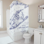 Long Island The Hamptons Map VC Duschvorhang (Beispiel)