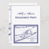Long Island The Hamptons Map VC Einladung (Vorne/Hinten)