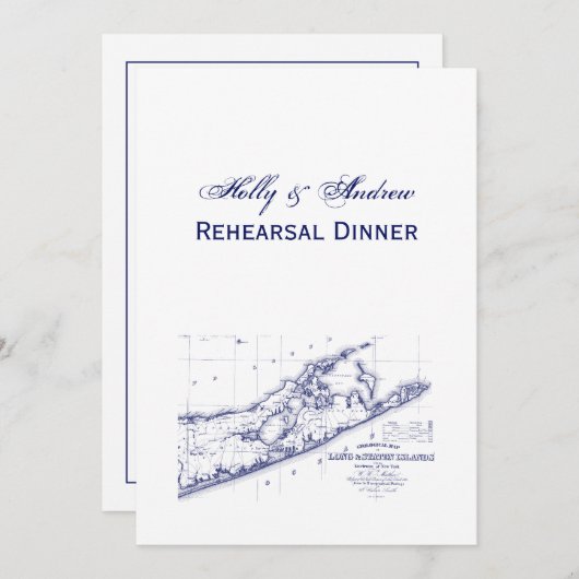 Long Island The Hamptons Map VC Einladung (Vorne/Hinten)