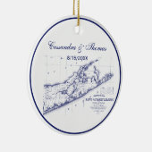 Long Island The Hamptons Map VC Keramikornament (Rechts)