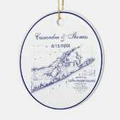 Long Island The Hamptons Map VC Keramikornament (Links)