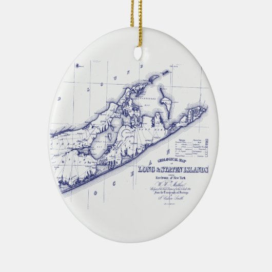 Long Island The Hamptons Map VC Keramikornament (Rechts)