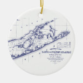 Long Island The Hamptons Map VC Keramikornament (Vorne)