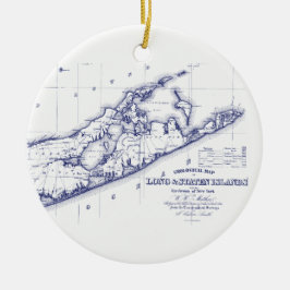 Long Island The Hamptons Map VC Keramikornament