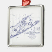 Long Island The Hamptons Map VC Ornament Aus Metall (Links)