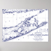 Long Island The Hamptons Map VC Poster (Vorne)