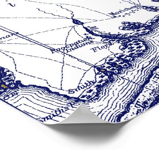 Long Island The Hamptons Map VC Poster (Ecke)