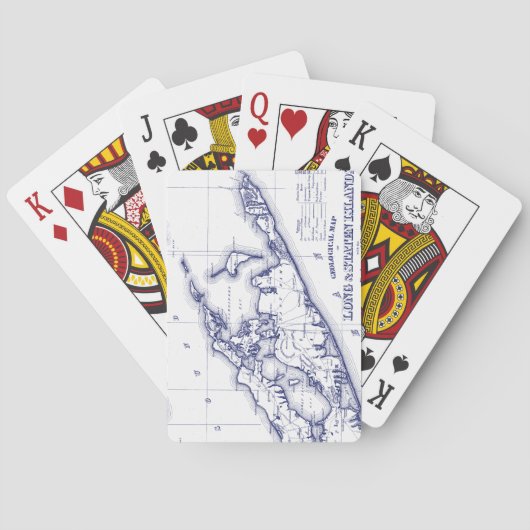 Long Island The Hamptons Map VC Spielkarten (Rückseite)