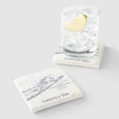 Long Island The Hamptons Map VC Steinuntersetzer (Seitenansicht)