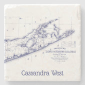 Long Island The Hamptons Map VC Steinuntersetzer (Vorderseite)