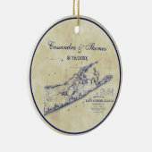 Long Island The Hamptons Map VC Tee erhalten gebli Keramik Ornament (Rechts)