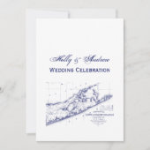 Long Island The Hamptons Map VC Wedding Einladung (Vorderseite)