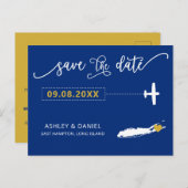 Long Island Wedding Save the Date Map Postcard Postkarte (Vorne/Hinten)
