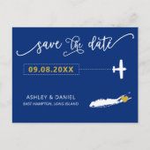 Long Island Wedding Save the Date Map Postcard Postkarte (Vorderseite)