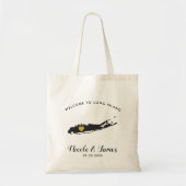Long Island Wedding Welcome Bag, Black & Gold Tragetasche (Vorne)