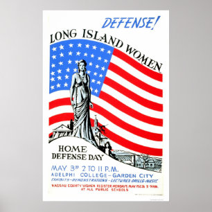 Long Island Women WWII 1941 WPA Poster