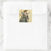 "Long John Silver" von "Treasure Island" Quadratischer Aufkleber (Tasche)