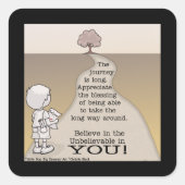 Long Journey Quadratischer Aufkleber (Vorderseite)