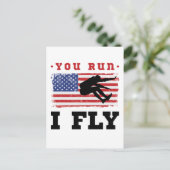 Long Jump American Flag, die du läufst. Postkarte (Stehend Vorderseite)