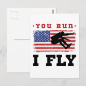 Long Jump American Flag, die du läufst. Postkarte (Vorne/Hinten)