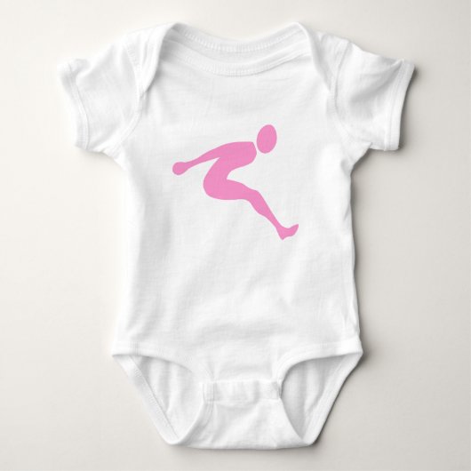 Long Jump - Pink Baby Strampler (Vorderseite)