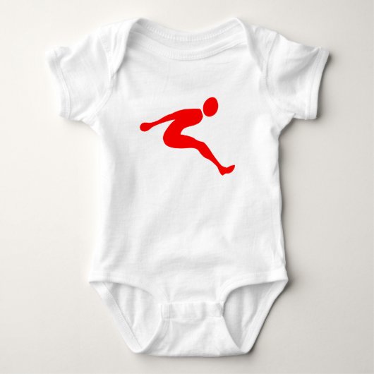 Long Jump - Rot Baby Strampler (Vorderseite)