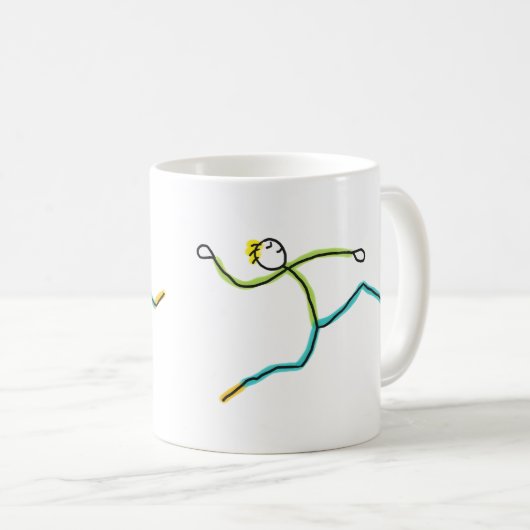 Long Jump Stickman Kaffeetasse (VorderseiteRechts)