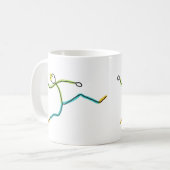 Long Jump Stickman Kaffeetasse (Vorderseite Links)
