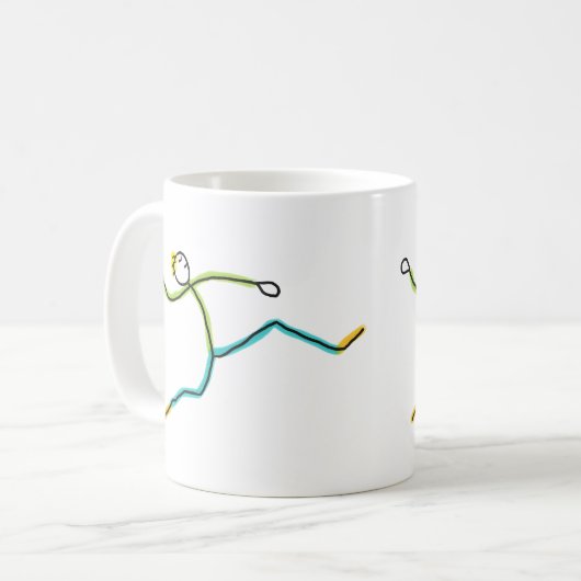 Long Jump Stickman Kaffeetasse (Vorderseite Links)