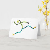 Long Jump Stickman Karte (Gelbe Blume)